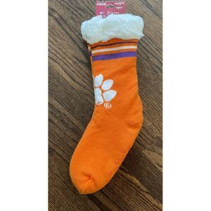 FOCO NCAA Clemson Tigers‎ Striped Footy Slippers NWT